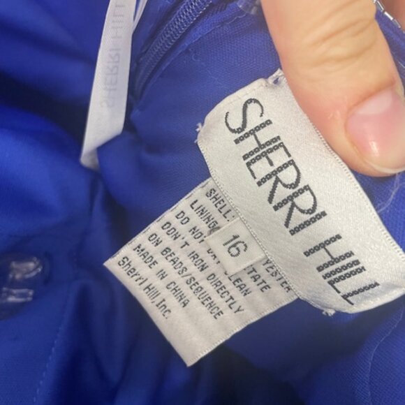 Sherri Hill Formal Gown Style 1714 Sapphire Size 16 NWT - Picture 8 of 9